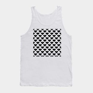 Black polka hearts pattern Tank Top